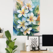 Maui White Plumeria Poster (Heimbüro)
