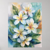 Maui White Plumeria Poster (Vorne)