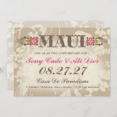 MAUI Zielort Tropischer Blumenzwiebeln Einladung (Vorne/Hinten)