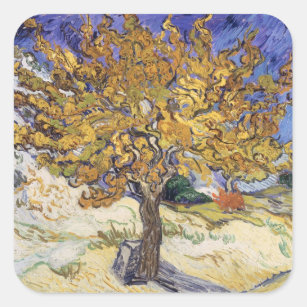 Maulbeerbaum Vincent van Goghs  , 1889 Quadratischer Aufkleber