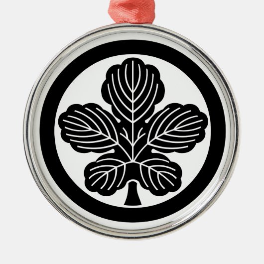 Maulbeerblatt Silbernes Ornament (Vorne)