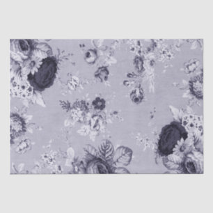 Maulbeere blaues lila Vintages BlumenToile No.4 Seidenpapier