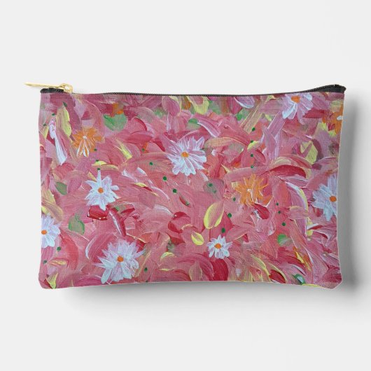 Maulbeere Red Floral Accessories Pouch Zubehörtasche (Vorderseite)