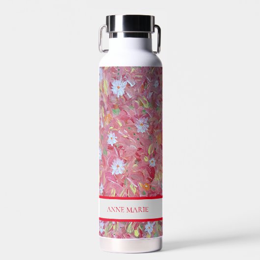 Maulbeere Red Floral Custom Water Flasche (Vorne)