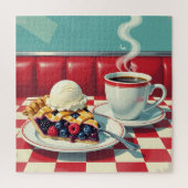 Maulbeere und Blueberry Pie, Eiscreme und Kaffee Puzzle (Vertikal)