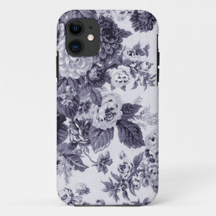 Maulbeerenblaues Vintages BlumenToile Gewebe No.3 Case-Mate iPhone Hülle