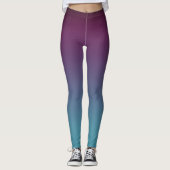 Maulbeerlila blaues aquamarines verblassen leggings (Vorderseite)