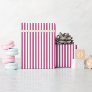 Maulbeerrosa und weiße Streifen Geschenkpapier