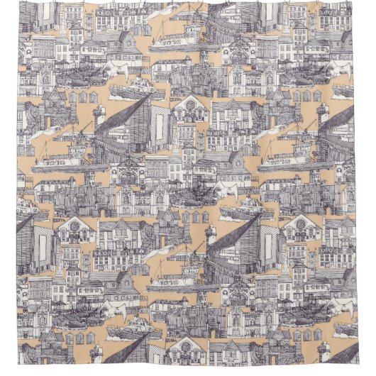 Maulbeersand Duschvorhang (Vorderseite)