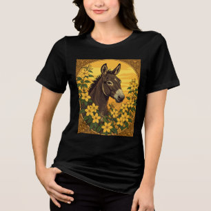 Maultier-Arbeitstier umgeben von gelbem Jasmin  Tri-Blend Shirt