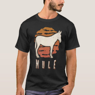 Maultier Vintage Retro Klassisches Tier Sonnenunte T-Shirt