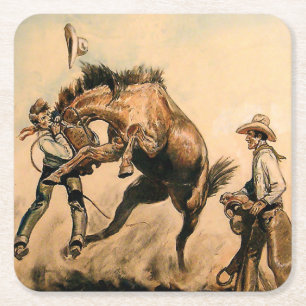 „Maultier“ Western Art von Will James Rechteckiger Pappuntersetzer