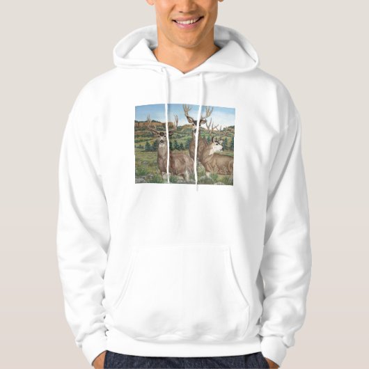 Maultierhirsch-Tier-Kunst Hoodie (Vorderseite)
