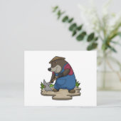Maulwurf als Bauer Postkarte (Stehend Vorderseite)