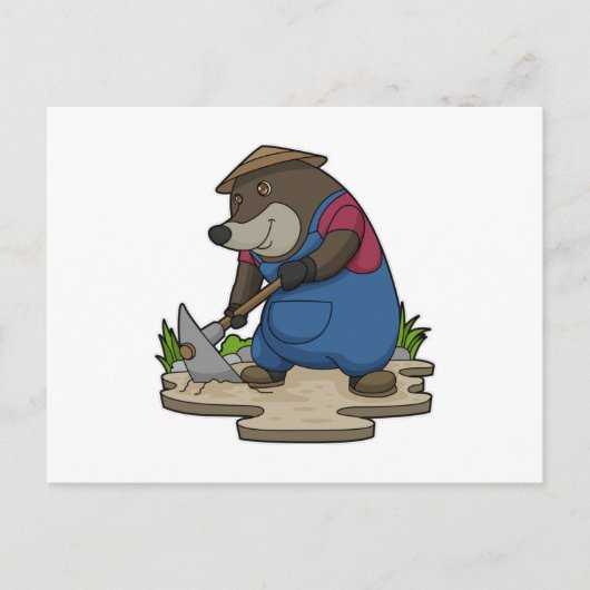 Maulwurf als Bauer Postkarte (Vorderseite)