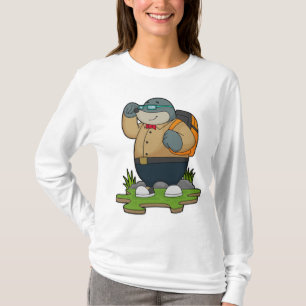 Maulwurf als Wanderer mit Rucksack T-Shirt