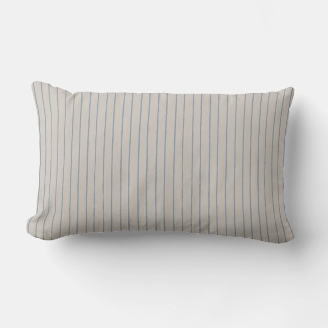 Maulwurf Blau-Grau-Streifen Minimalistisches Muste Lendenkissen (Vorderseite)