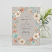 Maulwurf Blumen Whimsical Hochzeit Einladung (Stehend Vorderseite)