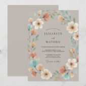 Maulwurf Blumen Whimsical Hochzeit Einladung (Vorne/Hinten)