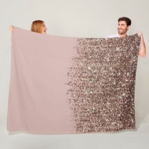 Maulwurf Blush Rosa Roségold Bronze Glitter Kaskad Fleecedecke
