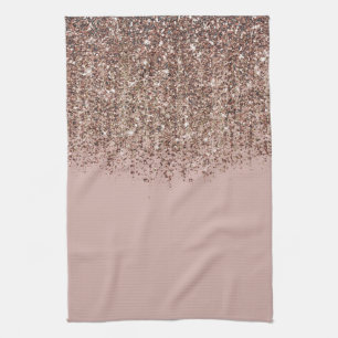Maulwurf Blush Rosa Roségold Bronze Glitter Kaskad Geschirrtuch