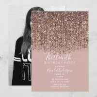 Maulwurf-Blush Rosa Roségold Glitter Geburtstagsfo