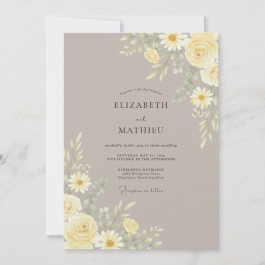 Maulwurf Botanische Hochzeit Einladung (Vorderseite)