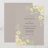 Maulwurf Botanische Hochzeit Einladung (Vorne/Hinten)