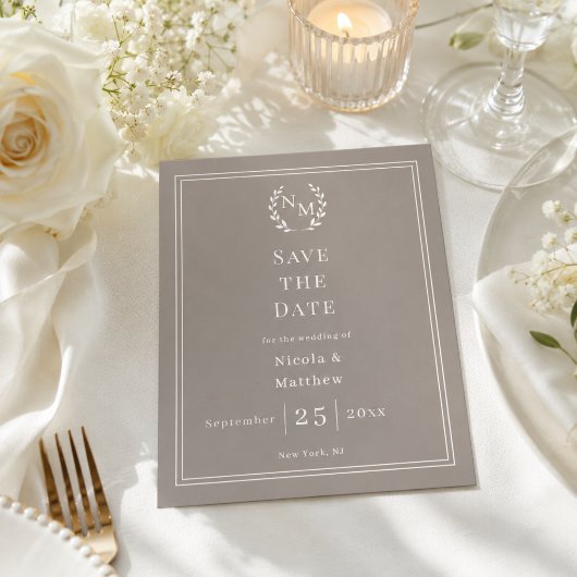 Maulwurf-Elfenbein-Monogramm-Kranz-Hochzeit Termin