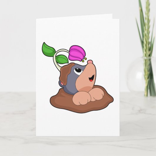 Maulwurf Erdenblume Karte (Vorderseite)