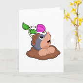 Maulwurf Erdenblume Karte (Gelbe Blume)