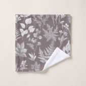 Maulwurf-Farne-Blumen-Botanik-Muster Badhandtuch Set (Waschlappen)