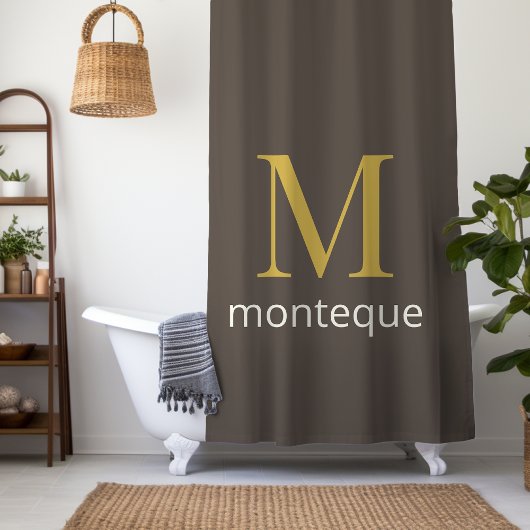 Maulwurf-Gold-Monogramm Personalisierter Name Luxu Duschvorhang