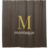 Maulwurf-Gold-Monogramm Personalisierter Name Luxu Duschvorhang (Vorderseite)