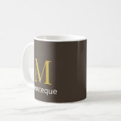Maulwurf-Gold-Monogramm Personalisierter Name Luxu Kaffeetasse (Vorderseite Links)