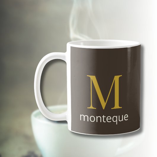 Maulwurf-Gold-Monogramm Personalisierter Name Luxu Kaffeetasse