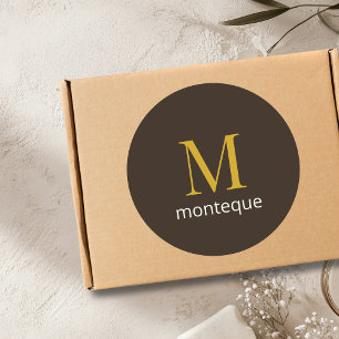 Maulwurf-Gold-Monogramm Personalisierter Name Luxu Runder Aufkleber