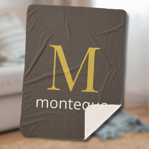 Maulwurf-Gold-Monogramm Personalisierter Name Luxu Sherpadecke