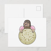 Maulwurf mit Mond Postkarte (Vorne/Hinten)