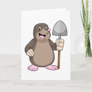 Maulwurf mit Schaufel Karte