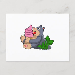 Maulwurf mit Waffeleis Postkarte