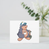 Maulwurf Schaufel Postkarte (Stehend Vorderseite)