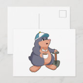 Maulwurf Schaufel Postkarte (Vorne/Hinten)