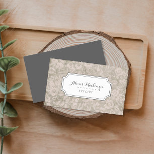 Maulwurf und Grau Vintage-Blumenmuster Visitenkarte