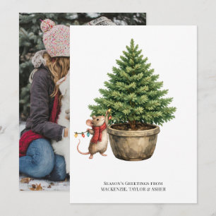 Maulwurf Weihnachtsbaum Foto und Text personalisie Feiertagskarte