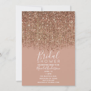 Maulwurfbraun und Bronze-Gold-Glitter-Junggesellin Einladung