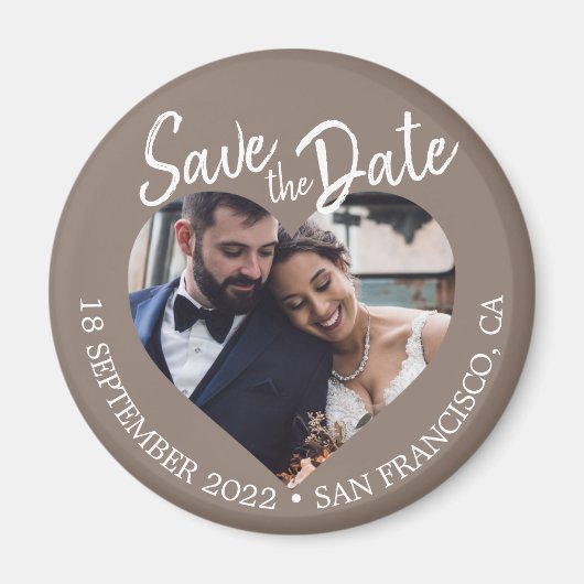 Maulwurfgraue Foto Moderne Schrift Save-the-Date-K Magnet (Vorne)