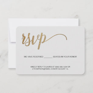 Maulwurfsgrau Gold Bitte antworten Keine Zusendung RSVP Karte