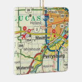 Maumee Ohio Vintage Map Keramikornament (Rechts)