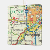 Maumee Ohio Vintage Map Keramikornament (Links)